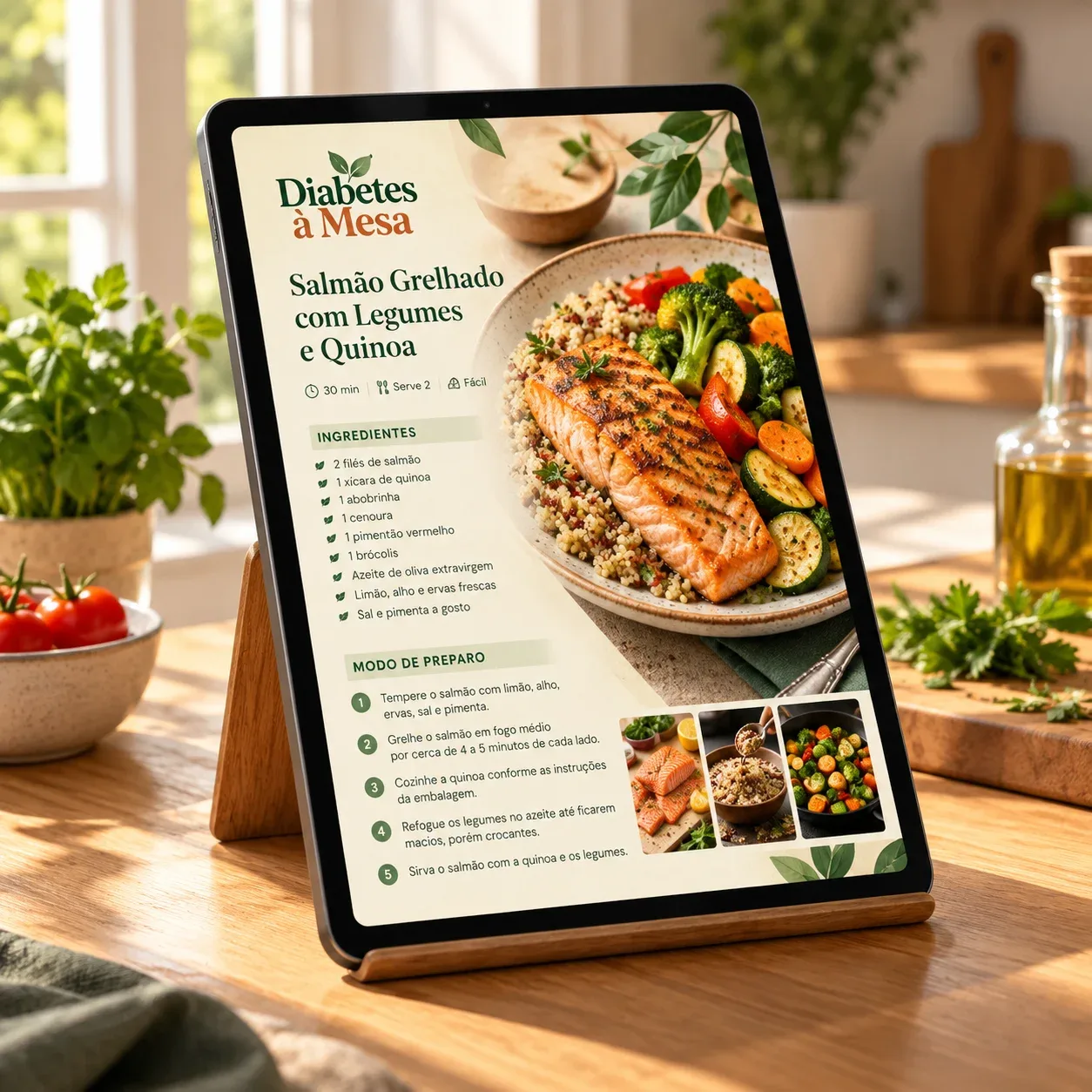 E-book Diabetes à Mesa aberto no tablet e no celular